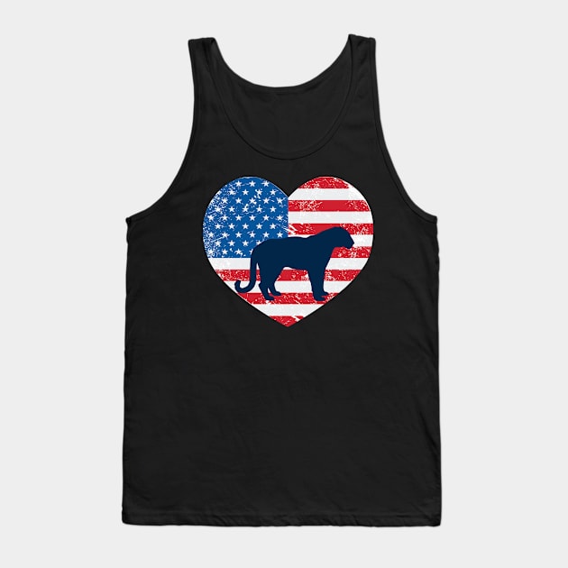 American Flag Heart Love Tiger Usa Patriotic 4Th Of July Tank Top by JaroszkowskaAnnass